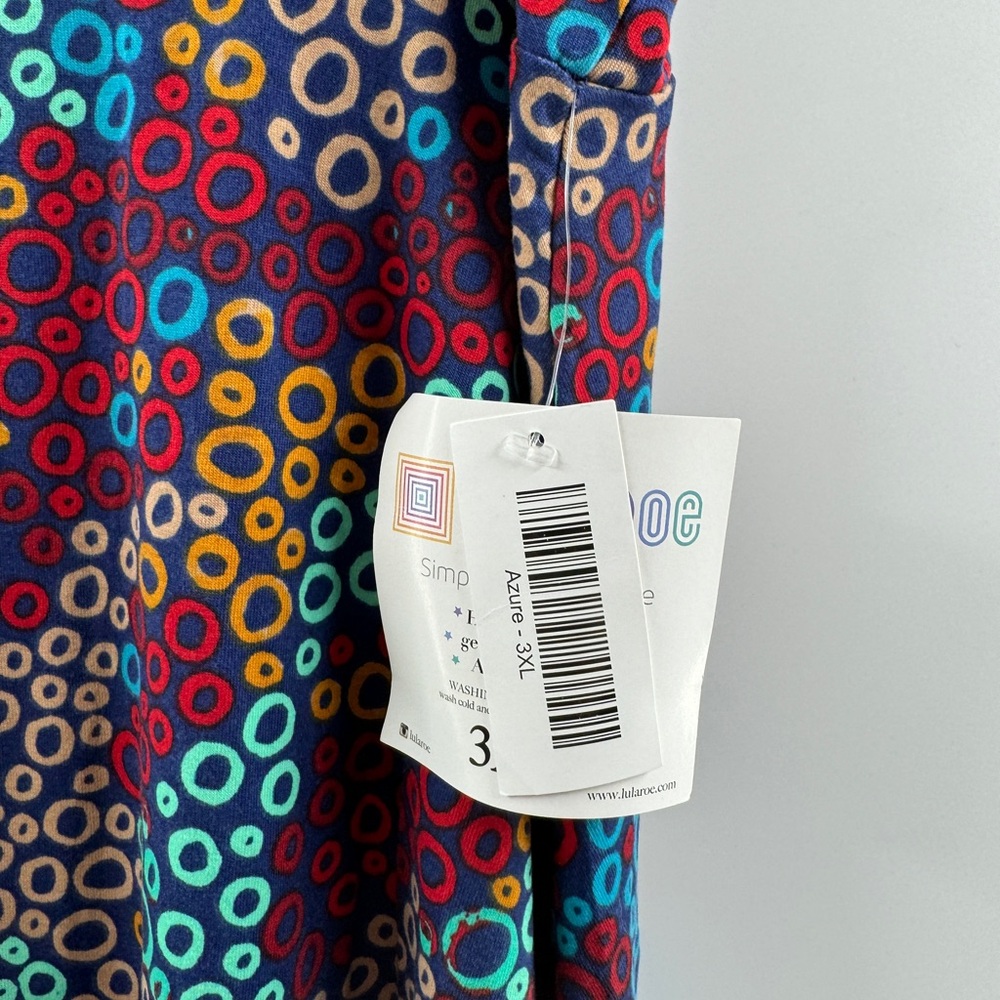 LuLaRoe Azure Skirt NWT – Women’s 3XL Navy Multicolor Circle Print - Picture 4 of 4